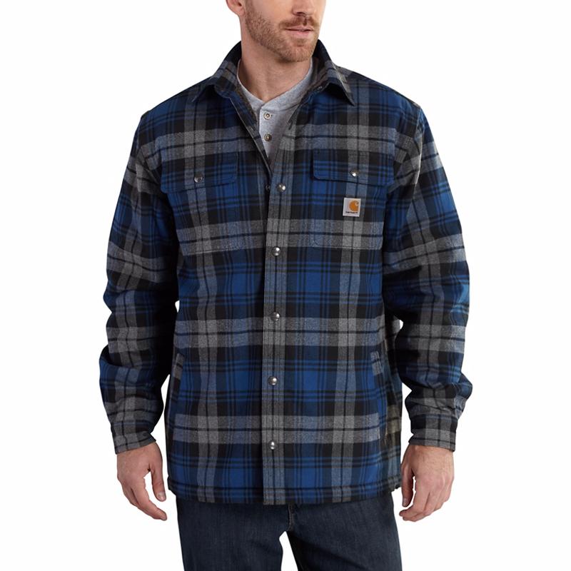 Carhartt Mens Hubbard Flannel Sherpa Lined Plaid Shirt 101752