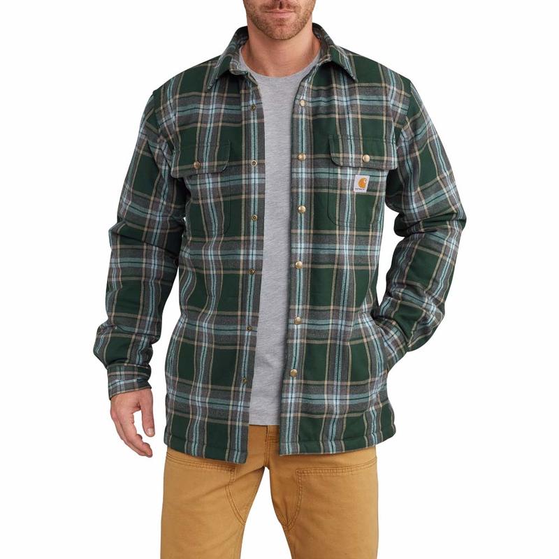Carhartt Mens Hubbard Flannel Sherpa Lined Plaid Shirt 102333