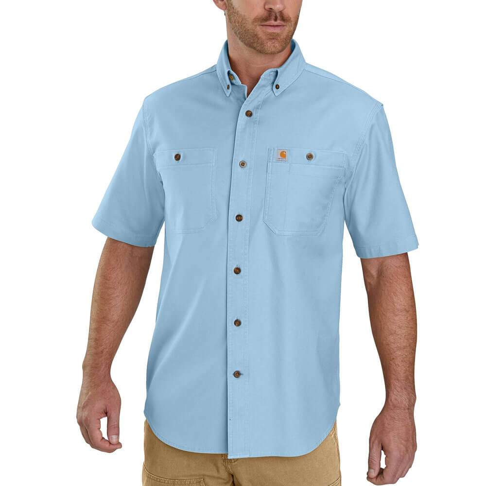 Rugged Flex® Short Sleeve Canvas Button Up Collared Work Shirt 103555irr