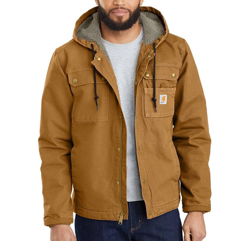 Relaxed Fit Washed Duck Sherpa Lined Utility Jacket 103826