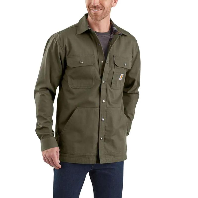 carhartt men's ripstop solid shirt jac