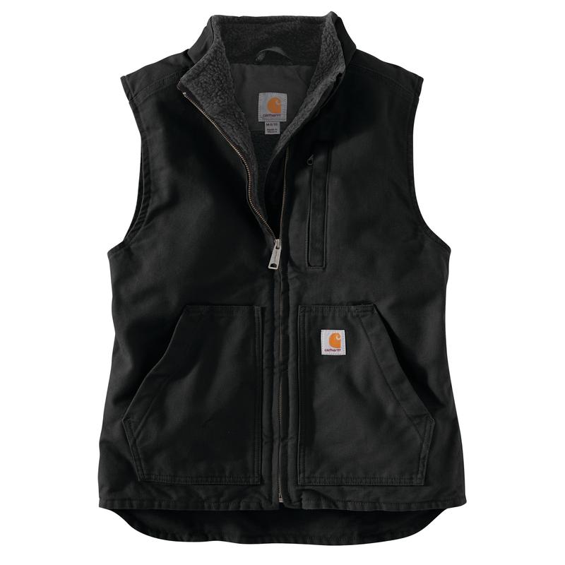 Relaxed Fit Mock Neck Sherpa Lined Vest 104224irr