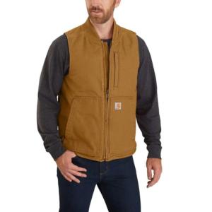 Loose Fit Washed Duck Insulated Ribbed Collar Vest_image