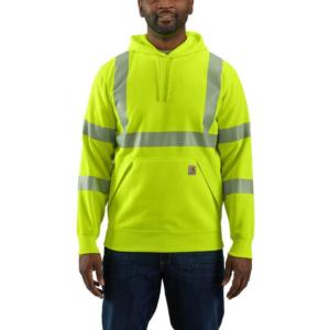 Hi-Vis Loose Fit Midweight Class-3 Rain Defender Hooded Sweatshirt_image