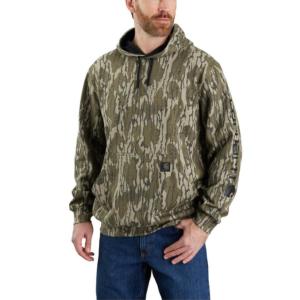 Loose Fit Midweight Graphic Hooded Camo Sweatshirt_image