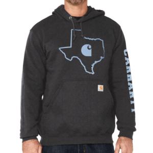 Loose Fit Midweight Texas Graphic Hooded Sweatshirt