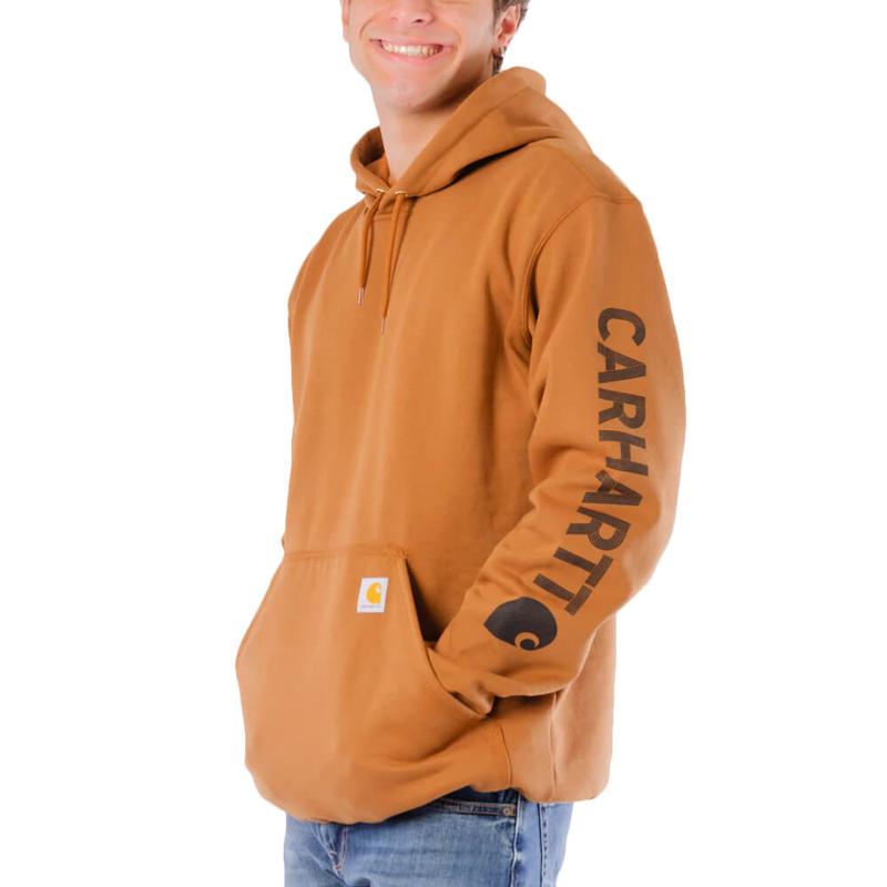 Carhartt Men's Midweight Hooded Logo Sweatshirt - Brown