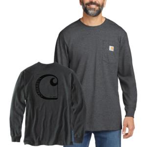 Relaxed Fit Heavyweight Long Sleeve Graphic Pocket T-Shirt_image