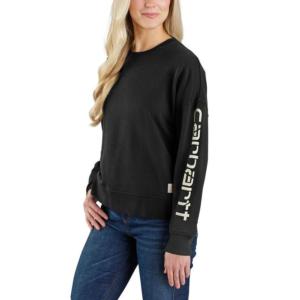 TENCEL Fiber Loose Fit Graphic Crewneck Sweatshirt_image