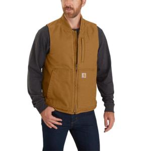 Loose Fit Washed Duck Insulated Ribbed Collar Vest_image