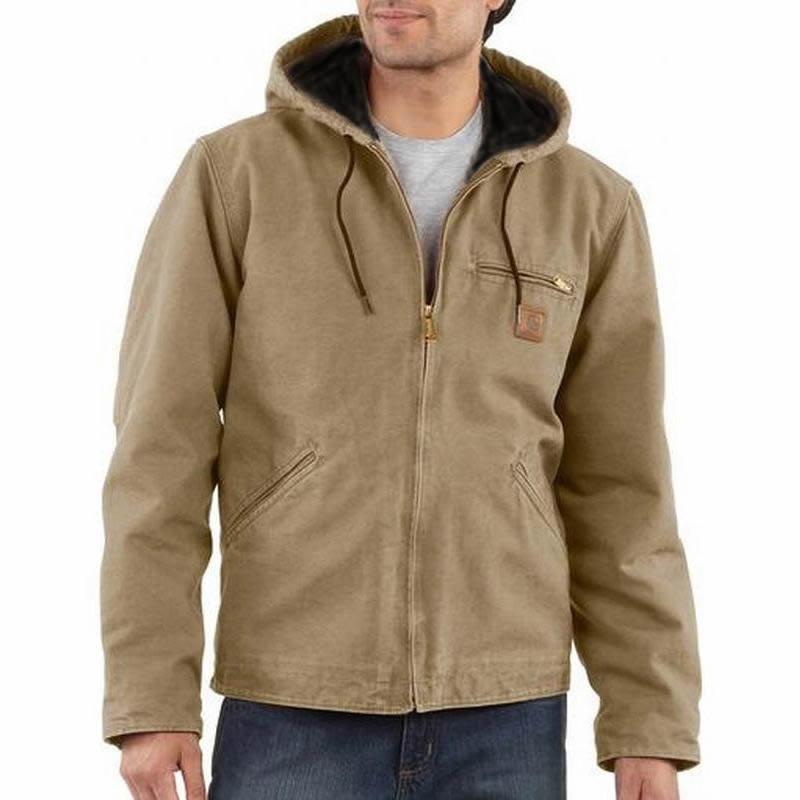 Carhartt Men's Sandstone Sherpa Lined Sierra Jackets-Closeout J141CO