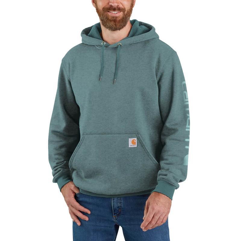 Loose Fit Midweight Graphic Arm Logo Hooded Sweatshirt K288