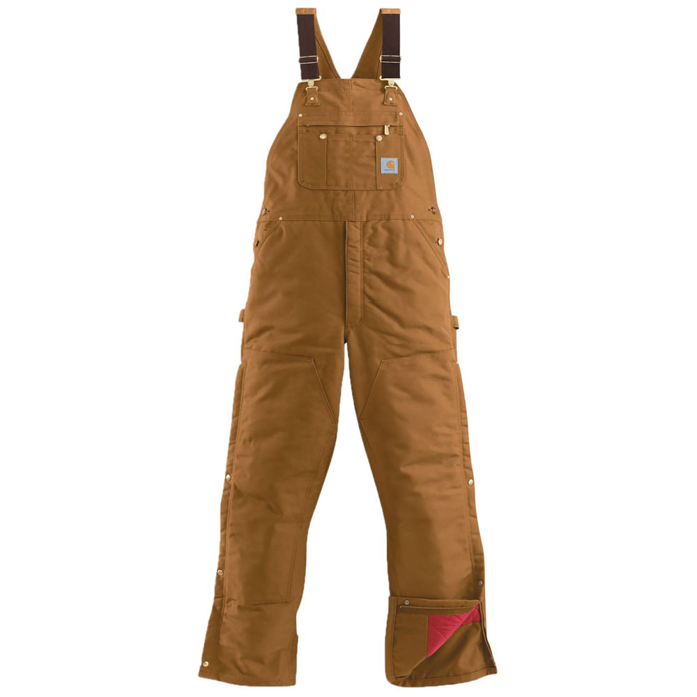 Carhartt Men's Duck Thigh-Zip Quilt-Lined Bib Overall R41