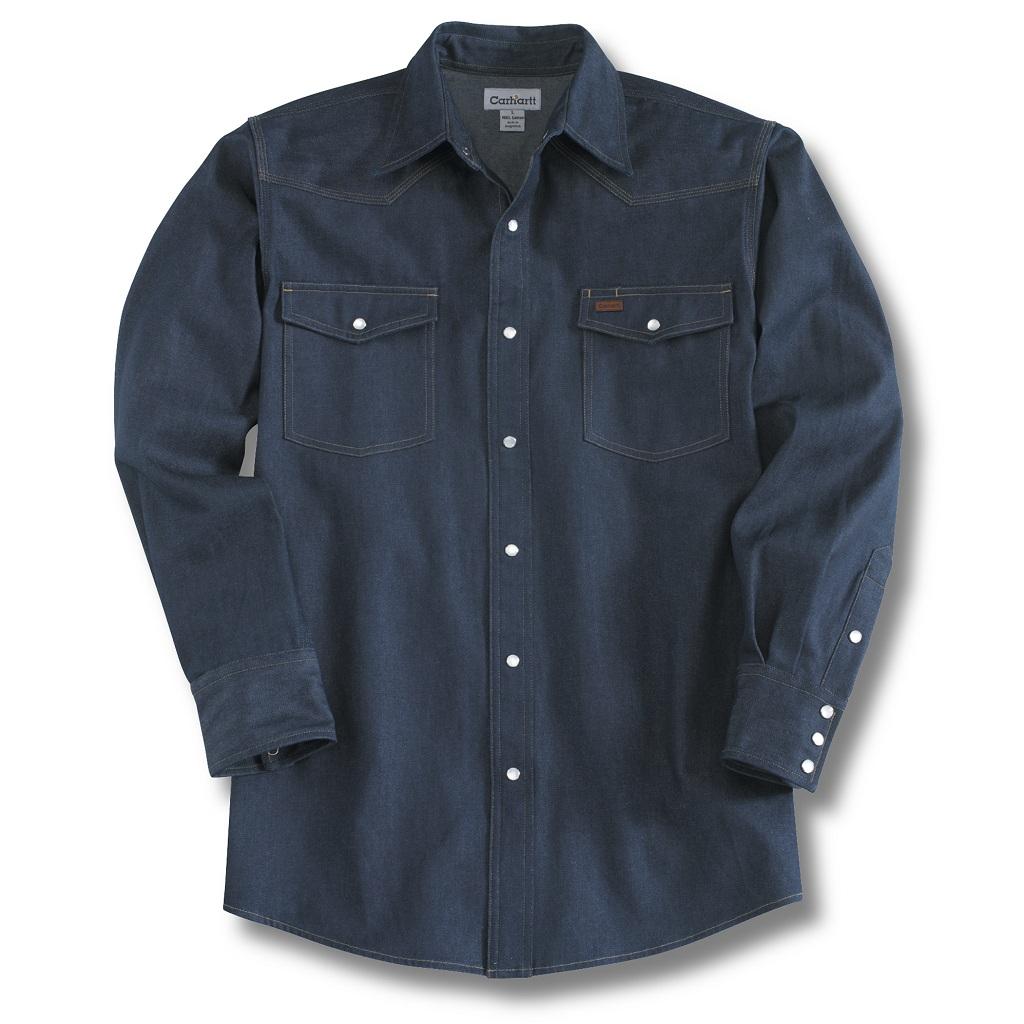 Carhartt Men's Long Sleeve Snap-Front Denim Workshirts S211