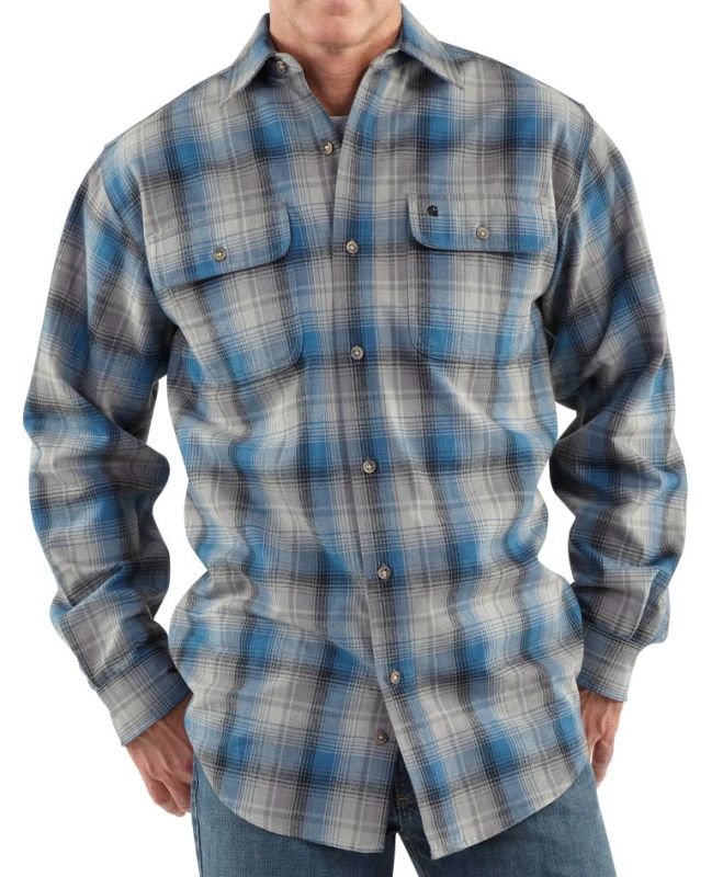 Carhartt Men’s Heavyweight Plaid Flannel Shirt - Factory 2nds S216irr