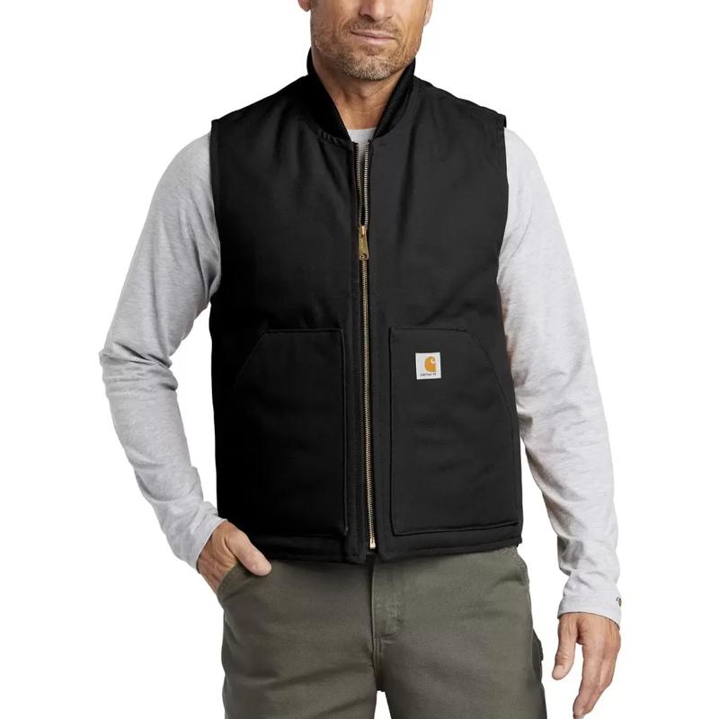 Relaxed Fit Firm Duck Insulated Ribbed Collar Vest