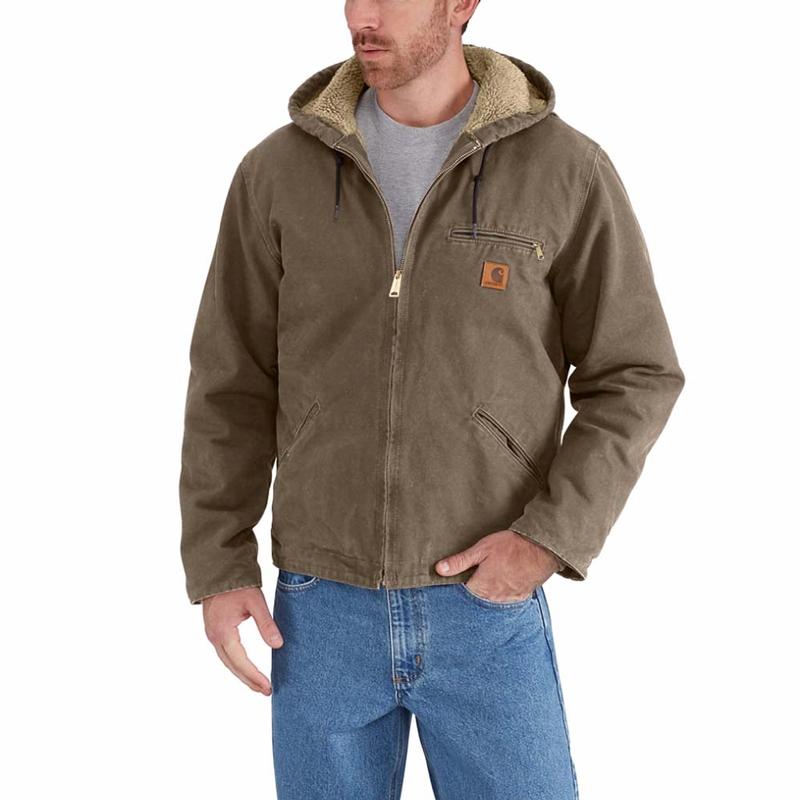 Carhartt Men's Sandstone Sherpa Lined Sierra Jackets J141